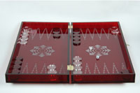 Red backgammon plexiglass - Jeu de tric trac plexiglas rouge