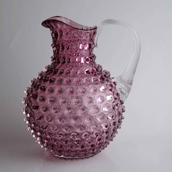 Colored glass jug - Broc hérisson couleur améthyste