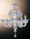 Murano chandelier pink and blue - Lustre Murano rose et bleu                                                            