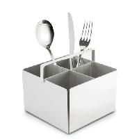 Pisa stainless steel buffet caddy - Porte couverts acier 4 sections