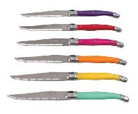 Steak knifes "Laguiole" made in France 6 colors - 6 couteaux viande "Laguiole" 6 couleurs